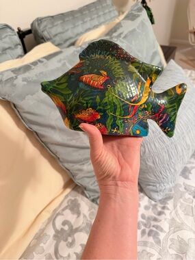 Vintage Tropical fish lacquered ceramic Fish Figurine